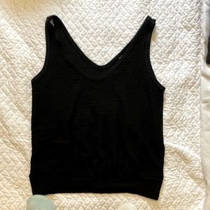 Black textured banded tank from Anthropologie